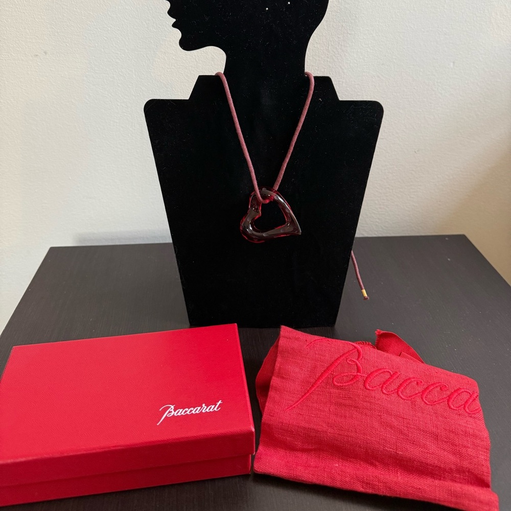 Baccarat Red Heart Pendant Necklace